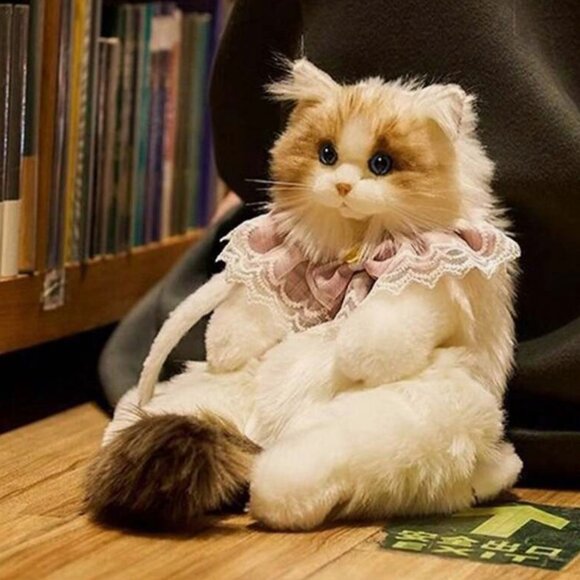 Chongker Cat Shaped Backpack 🐱Handmade Realistic Rag Doll Cat Brand New 🥰 - Picture 5 of 15